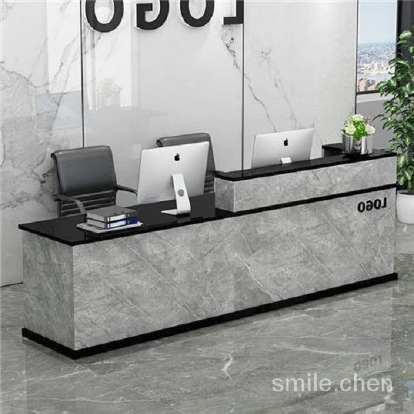 Quầy lễ tân 1m8 phối màu xám đen